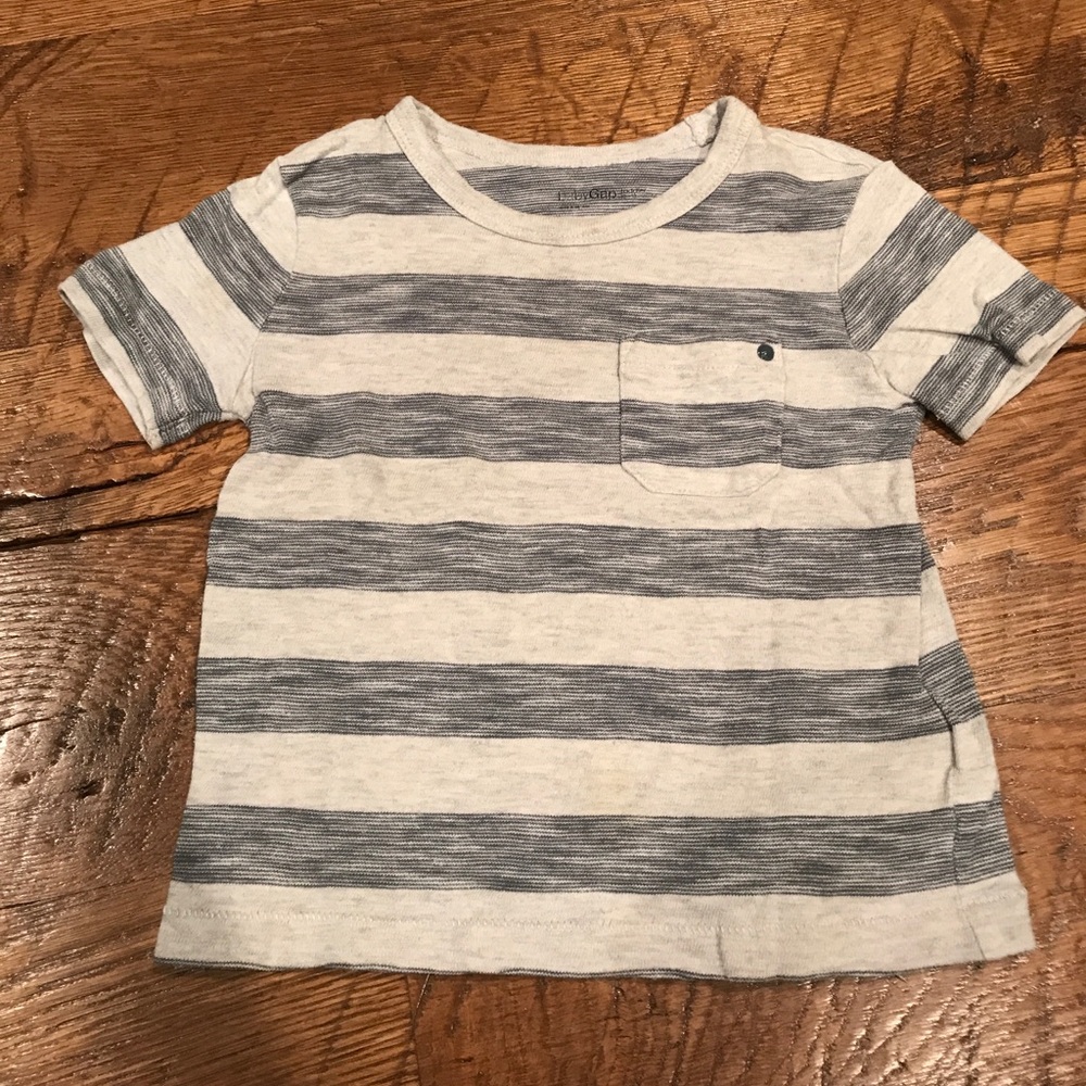 Baby Gap Grey and Navy striped shirt 12-18 mo